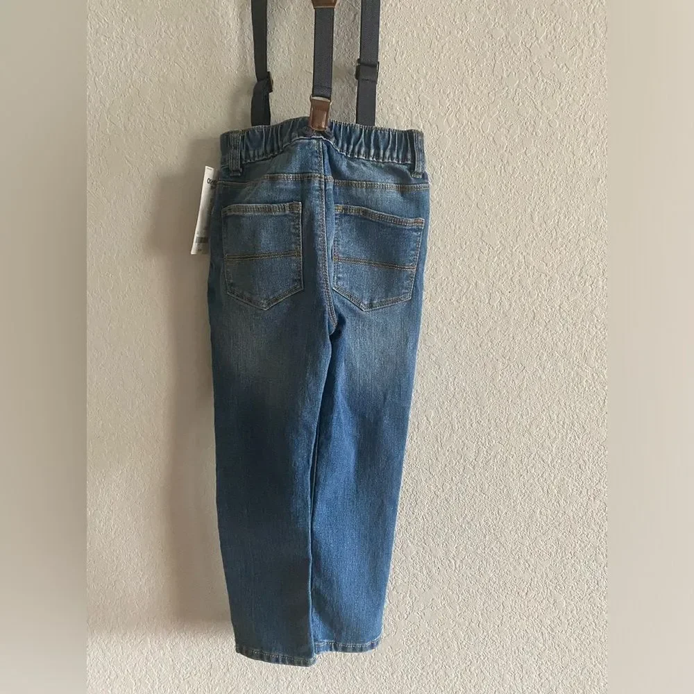 OshKosh B'gosh Toddler Boy Jeans with Suspenders Bottoms Size 5T